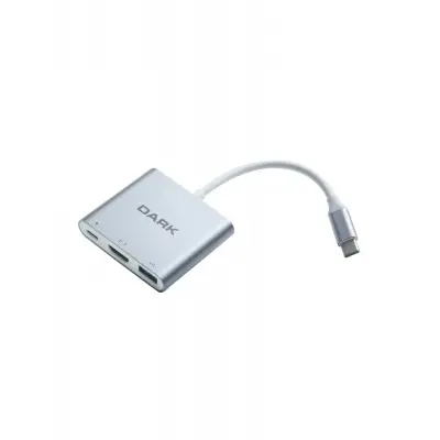 Dark DK-AC-U31X32 3in1 USB3.1 Type C Erkek-USB3.0-HDMI (4K UHD)-USB3.1 Type C Şarj 